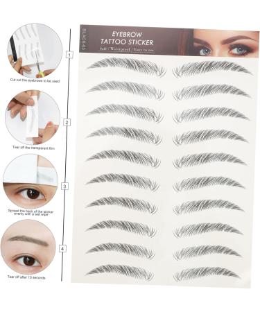 Healeved 84 Pcs Eyebrow Stickers Temporary Eyebrows Transfer Eyebrows Eyebrow Trimming Soy Ink Cejas 3d 7X1X0.1CMx7pcs Blackx7pcs - Buy Online on GoSupps.com