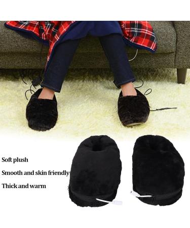 Buy Washable Plush Heated Slippers - USB Foot Warmer Electrical Heating Shoes for Adults - Winter Comfort in Black - Buy Online on GoSupps.com