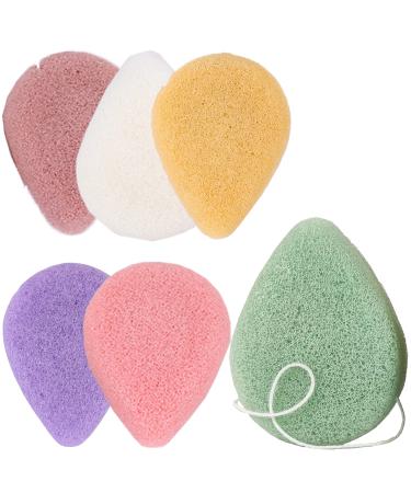 6 Pack Natural Facial Sponges Exfoliating Organic Facial Sponge Set Facial Sponges for Gentle Face Cleansing and Exfoliation