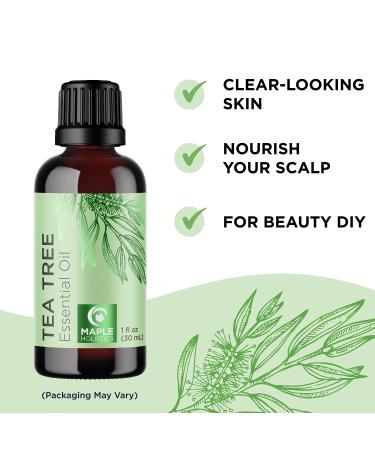 Pure Peppermint and Tea Tree Hair Oils Set - 1 Fl Oz for Hair Growth and Skin Care - Buy Online on GoSupps.com