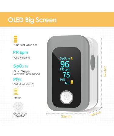 Wawech Professional Finger Oximeter Saturometer Oximeter with LED Display Heart Rate Monitor Pulse Oximeter for Measuring - Buy Online on GoSupps.com