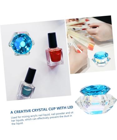 POPETPOP 2 Pcs Nail Art Crystal Cup Nail Polish Mixer Stirring Cup Crystal Cup with Lid Crystal Cup Nail Art Tool Glass with Lid Mini Dappen Dish Liquid Powder Container Care 7.5x6cmx2pcs As Shownx2pcs - Buy Online on GoSupps.com