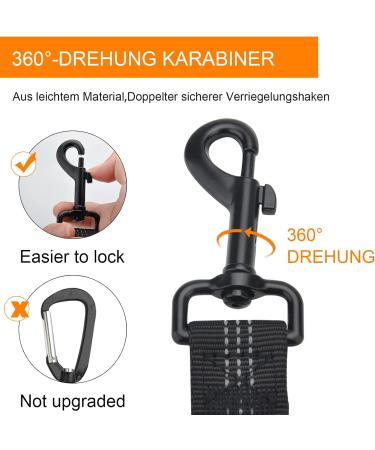 Adjustable Dog Seat Belt - 2-Piece 3-in-1 Reflective Bungee Car Harness for All Breeds | Universal Fit Buckle Hook (Black) - Buy Online on GoSupps.com