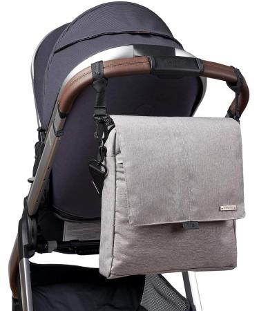 BABABING DayTripper Lite Baby Changing Bag | with Detachable Bottle Holder & Changing Mat | Pram Organiser | Grey Marl - Buy Online on GoSupps.com