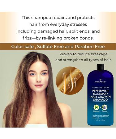 Peppermint Rosemary Hair Regrowth Shampoo - Anti Hair Loss Hydrating & Volumizing for Men & Women | 16 fl oz International Shipping - Buy Online on GoSupps.com