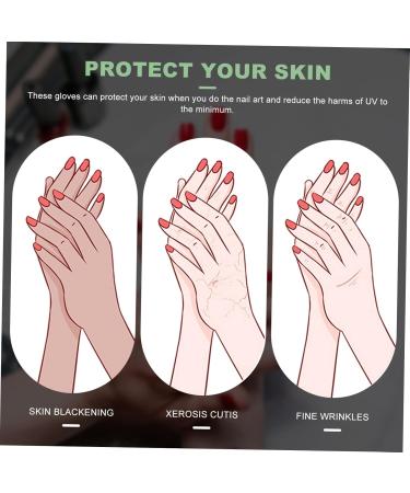 Ipetboom 2 Pairs Nail Gloves Elastic Spandex Rubber Nails Anti-uv - Buy Online on GoSupps.com