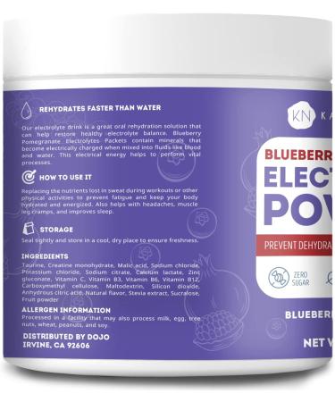 Kate Naturals Blueberry Pomegranate Electrolytes Powder 4oz Vegan  Instant Electrolytes  Restore Energy  Prevent Dehydration  Eliminate Cramps  Non-GMO  Keto-Friendly. Zero Sugar. - Buy Online on GoSupps.com