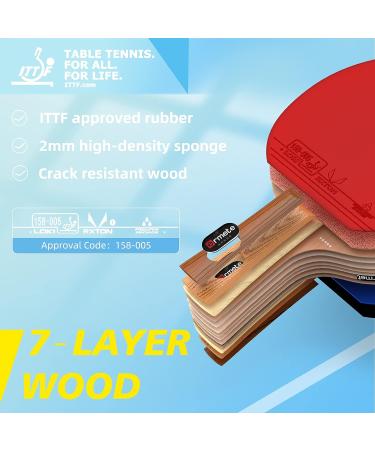 Ermete 4 Player Ping Pong Paddles Set with ITTF Approval Rubber - Includes 8 Balls, Storage Case - Portable Indoor & Outdoor Table Tennis Kit - Buy Online on GoSupps.com