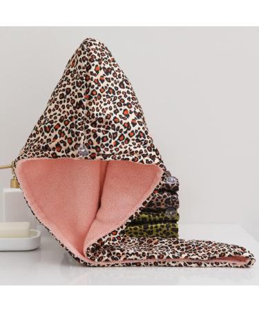 Beaupretty 1pc Bathroom Long Dry Hat Microfiber Makeup Short Quick Layer Absorbent Household Water Drying Double Wrap Curly Cap Wrapping Leopard Hair Turban Bath Headband Spa Fleece - Buy Online on GoSupps.com