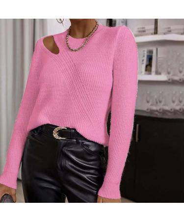 Shop Women's Autumn Winter Sweaters & Knitted Jackets 2023 - Off Shoulder Long Sleeve Plus Size Pink Blouses - Buy Online on GoSupps.com