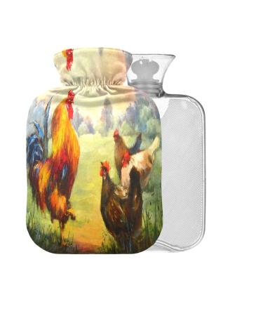 Hot water bottle with cover 2 l large for pain relief headaches neck and shoulders