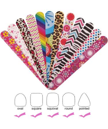 12 PCS Nail File Emery Board Professional Double Sided 100/180 Grit Nail Buffer Colorful Manicure Pedicure Nail Art Tools for Women Girls - Buy Online on GoSupps.com