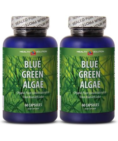 klamath blue green algae - BLUE GREEN ALGAE 500MG from Klamath Lake - antioxidant nutritional supplements spirulina pills extra strength energy pills for women immune booster - 2 Bot 120 Capsules