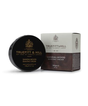 Truefitt & Hill Shaving Cream Bowl - Sandalwood | Smooth Glide for Incredibly Close, Yet Comfortable Hydrating Shave, 6.7 ounces