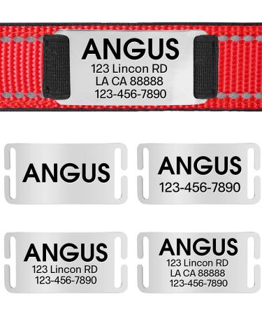 Joytale Personalized Reflective Nylon Dog Collar | Engraved Custom Name Plate | 12 Colors & 5 Sizes | for Puppy Small Medium Large Dogs | Red - Large (1.0 x 16-24) - Buy Online on GoSupps.com