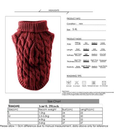 PetyOung Dog Sweater Vest - Warm Knitted Wool Coat for Small & Medium Dogs - Winter Crochet Clothing (M Red) - Buy Online on GoSupps.com