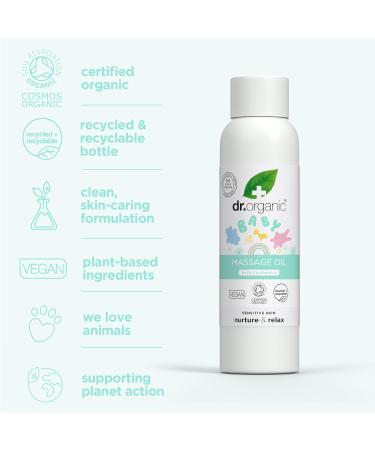 Dr Organic Calendula Baby Massage Oil Sensitive Skin Soothing & Affective Massage Dermatologically Tested Natural Vegan Cruelty Free Paraben & SLS Free Organic Certified 150ml - Buy Online on GoSupps.com