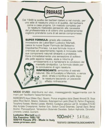 Proraso Aftershave Balm Green 100 ml - Soothing & Refreshing | International Shipping Available - Buy Online on GoSupps.com