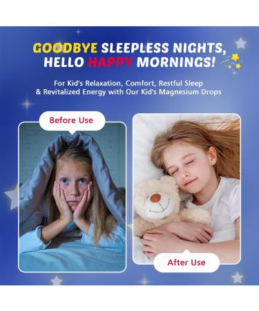 (2 Bottles) Magnesium Glycinate Liquid for Kids with L-Theanine Omega-3 Vitamin D3 K2 Zinc Kids Magnesium Liquid Drops for Sleep & Calm Brain Bone Sugar Free Raspberry Flavor - Buy Online on GoSupps.com