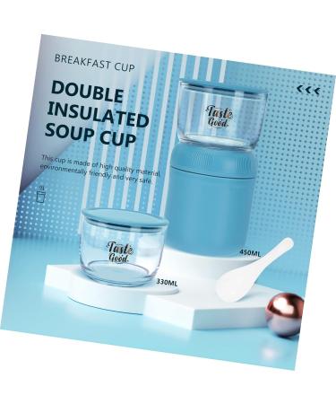 Alipis 2 Pcs Double Wall Cup Glass Coffee Mugs Double Layer Cup Soup Cup Picnic Food Jar Microwavable Coffee Mug Insulated Cup Stainless Steel Cup Red Milk Cup Student Portable - Buy Online on GoSupps.com