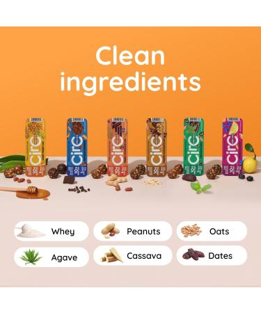 CirC Energy Bites - New Variety 12 Pack Gluten Free Protein Balls - 10g Protein Whole Grains Nuts & Fruit - Portable Healthy Snacks for Adults & Kids 5 Piece Resealable Packs - Buy Online on GoSupps.com