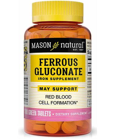 Mason Natural Ferrous Gluconate 240 MG - 100 Green Tablets