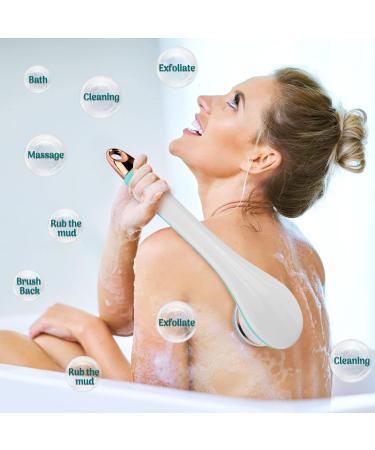 Bestcool Electric Body Brush Set - 2 Speed Waterproof Bath Scrubber with Long Handle & 4 Brush Heads for Deep Cleaning and Relaxing - Green - Buy Online on GoSupps.com