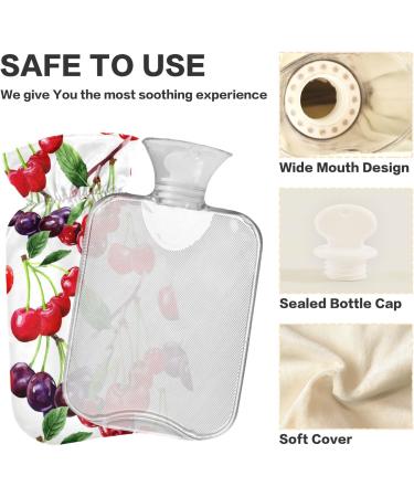 Buy Naanle 2L Red & Blue Cherry Hot Water Bottle with Cover - Pain Relief & Therapy for Bed Hands & Feet - Buy Online on GoSupps.com