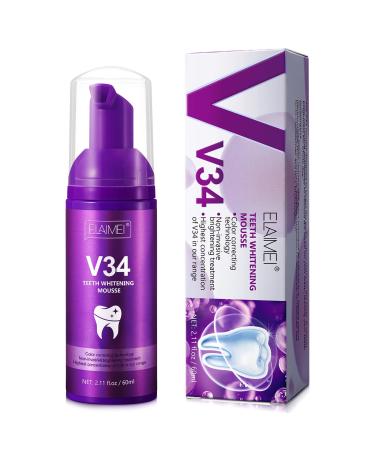 CCKULOOB Purple toothpaste for white teeth color correction serum V34 whitening booster removal of coffee stains smoke and yellow teeth