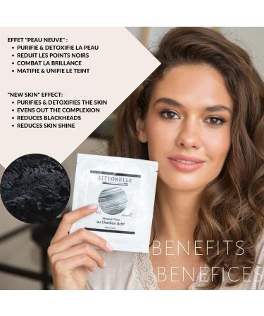  Littorelle Anti-Blackhead Charcoal Mask - Made in France - Face Cleansing Mask - Anti Blackheads and Clogged Pores - Face Care Mask Fabric for Unisex and Oily Skin - Buy Online on GoSupps.com