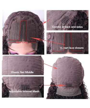 18 Brazilian Virgin Water Wave T-Part Lace Front Wig for Black Women - 150% Density, Pre Plucked, Natural Color - Buy Online on GoSupps.com