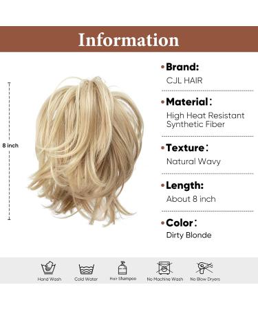 Shop CJL HAIR Claw Clip Short Ponytail Extensions - Dirty Blonde Wavy Curly Bun Hairpiece for Effortless Style - Buy Online on GoSupps.com