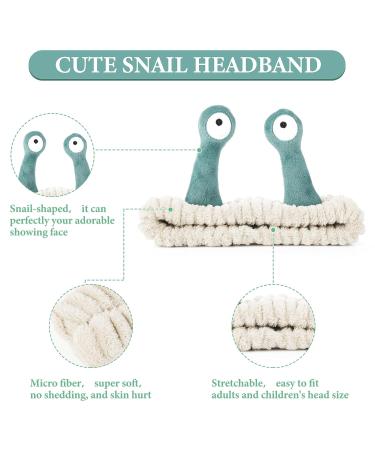 Molain Facial Washing Brick & Snail Spa Hair Band - Cute Cartoon Fleece Headband for Women - Elastic Makeup Forehead Straps - Creative Face Washing Accessories - Buy Online on GoSupps.com