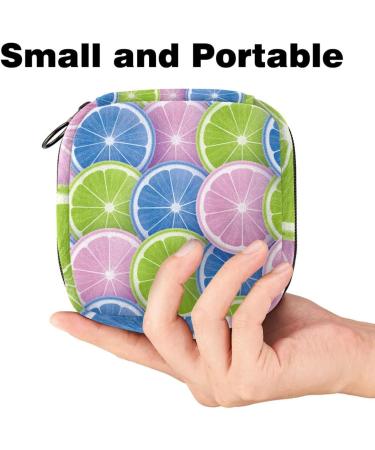Storage Bags for Women - Citrus Slice Design Zippered Menstrual Cup Pocket & Tampon Holder - Multi-Colored Perfect for Period Essentials - Buy Online on GoSupps.com