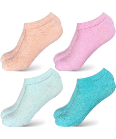 4 Pairs Moisturizing Spa Socks Aloe Socks Gel Sleeping Fuzzy Socks Lotion Feet Infused Socks Foot Care Heel Spa Socks for Women Men Repairing Softening Dry Feet Cracked Heels - Buy Online on GoSupps.com