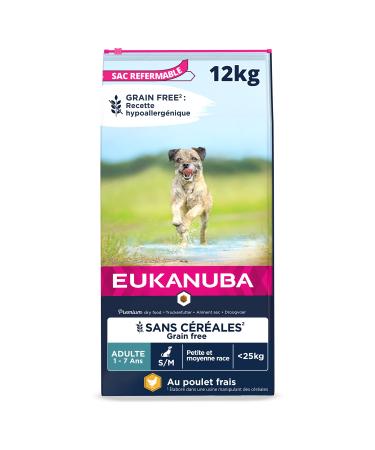 Eukanuba Dog Grain Free Adult S/M Chicken 12 kg
