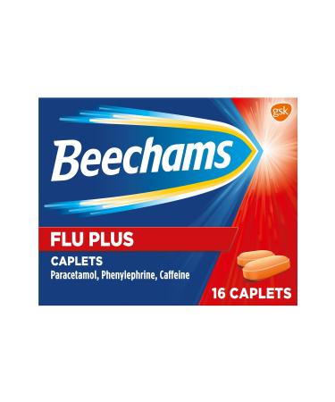 Beechams Cold & Flu Tablets Pain & Congestion Relief Medicine with Paracetamol 16 tablets C&F CAPLETS 16