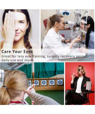 2PCS Eye Patch Adjustable Eye Patches Medical Eye Patch Amblyopia Lazy Eye Patches for Left or Right Eyes Black & Grey - Buy Online on GoSupps.com