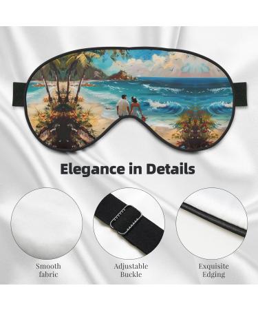 Romantic Beach Print Eye Mask | Ultra-Soft Light-Blocking for Restful Sleep | Ideal for Comfort | International Shipping Available - Buy Online on GoSupps.com