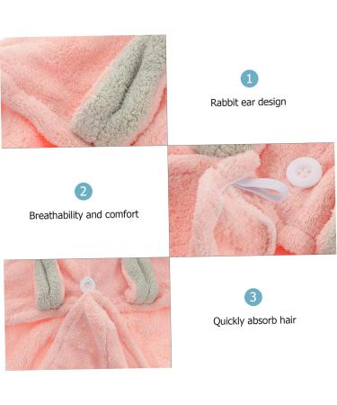 2pcs Quick Dry Hair Towel Set - Shower Cap & Hair Plopping Turban for Curly Hair | Fast Hair Dryer Towel with Rabbit Ears - Buy Online on GoSupps.com