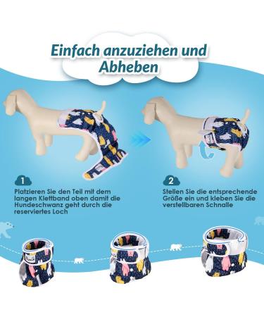 Slowton Washable Dog Diapers for Bitches - Soft High-Suction Eco-Friendly Adjustable Heat Pants for Incontinence & Heat - 3 Pack (Size M) - Buy Online on GoSupps.com