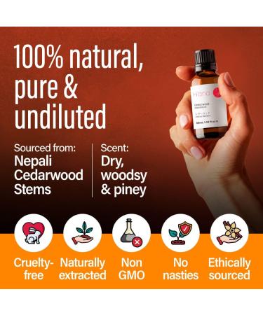 H ana Essential Cedar Oil for Hair & Diffuser - Aromatherapy & Skin Care - 30ml - Buy Online on GoSupps.com