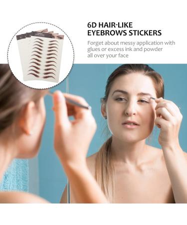 Mobestech 4 Sheets Eyebrow Stickers 6D Hair-like Eyebrow Stickers Imitation Eyebrow Tattoos False Eyebrow Tattoos (Brown) - Buy Online on GoSupps.com