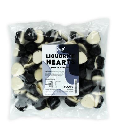 Just Treats Liquorice Hearts (500g Share Bag) Liquorice Hearts 500g Share Bag