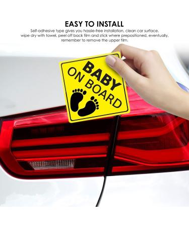 Buy Famkit Baby On Board Car Stickers - Waterproof & Durable Safety Signs (2-Pack 14x14 cm) | International Shipping Available - Buy Online on GoSupps.com