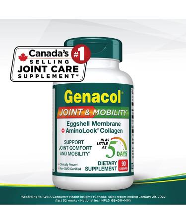 Genacol Eggshell Membrane + Collagen Joint Supplement (90 Capsules) - Natural Source of Glucosamine, Chondroitin, Hyaluronic Acid - 90 Count - Buy Online on GoSupps.com