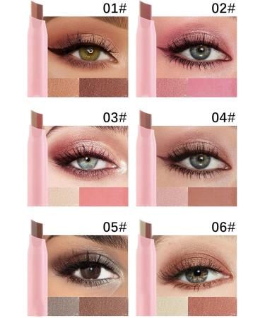 Double Colors Eye Shadow Stick Cosmetics Eye Brightener Long Lasting Sweatproof Cream Eyeshadow Set Eye Makeup for Women Family Girls - Buy Online on GoSupps.com