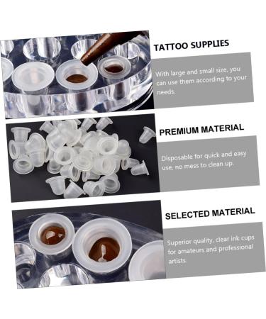 200pi ces Couvertures De Pigment Silicone Pour Et Maquillage Caps Semi-cups R utilisables Pour Salons De Beaut Et Extensions De 1.5x1.3x1.3cm blanc - Buy Online on GoSupps.com