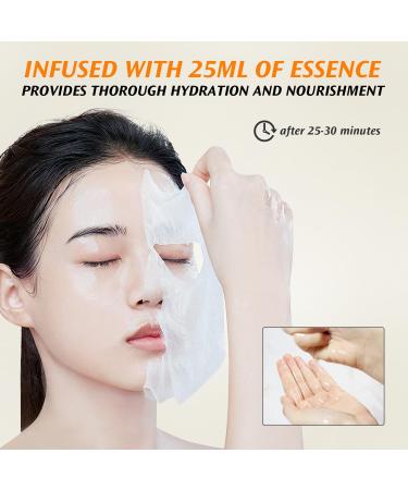 RAZUYEN Firming Face Sheet Masks With Hyaluronic Acid And Peptides Anti Wrinkle Moisturising & Hydrating face mask Set of 10 Sheet Face Mask Skincare Firming face mask - Buy Online on GoSupps.com