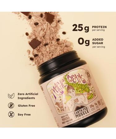 Buy Earth Fed Muscle Magic Beans Mocha Whey Protein Isolate - Non-GMO Gluten Free Keto-Friendly - 2lb 31 Servings - International Shipping Available - Buy Online on GoSupps.com